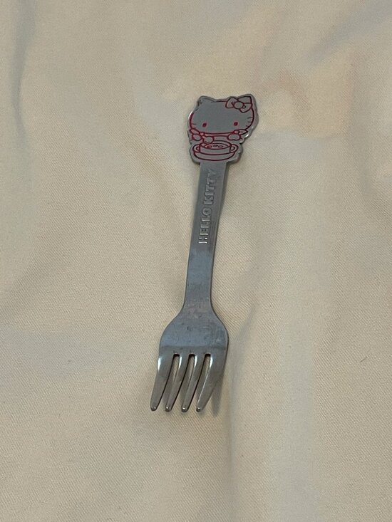Vintage 1976 HELLO KITTY Stainless Steel Child's Fork Sanrio Co. LTD Utensil - Picture 3 of 6